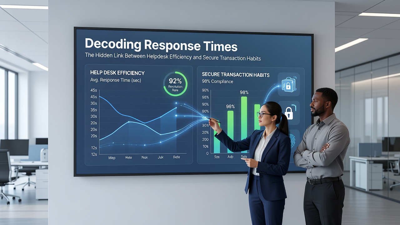 Analytics chart illustrating correlations between helpdesk reply speeds and secure transaction completion rates in digital gaming environments