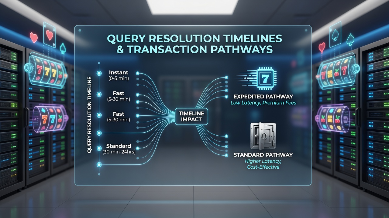 Analytics dashboard displaying query resolution times linked to transaction pathway selections