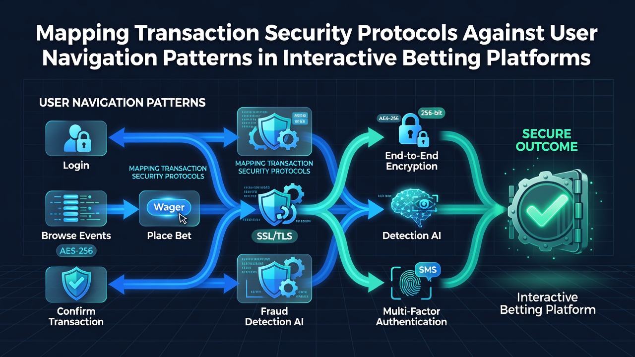 Diagram showing user navigation flows mapped to transaction security layers in betting interfaces
