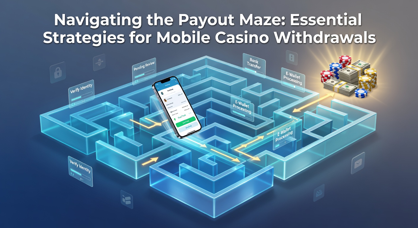 Smartphone displaying a mobile casino app with withdrawal options highlighted, symbolizing the path through payout complexities
